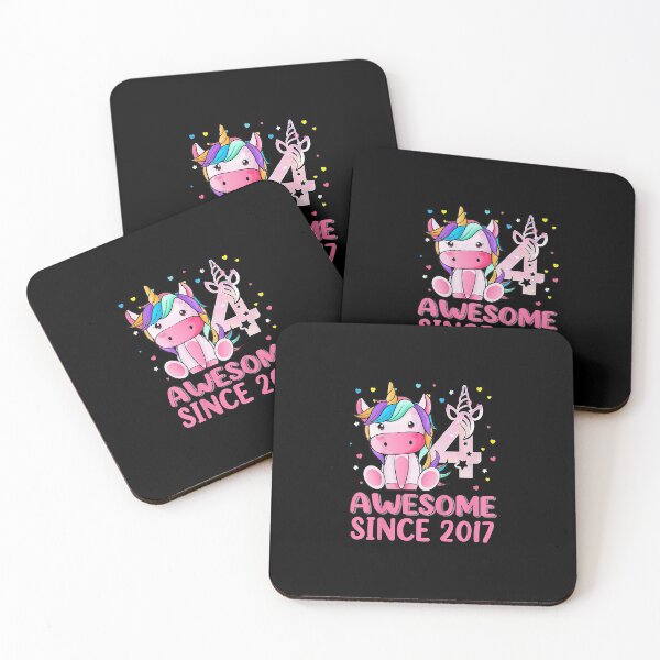 Item preview, Kids Unicorn 4th Birthday Girl Awesome Since 2017 4 Year Old designed and sold by ShellyDeCeuster.