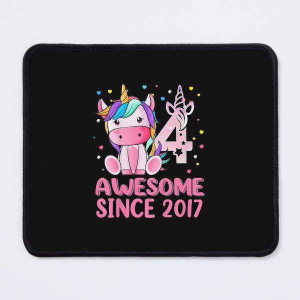 Item preview, Kids Unicorn 4th Birthday Girl Awesome Since 2017 4 Year Old designed and sold by ShellyDeCeuster.