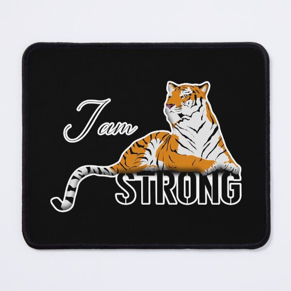Item preview, Majestic tiger with I am strong text designed and sold by CiniArt.