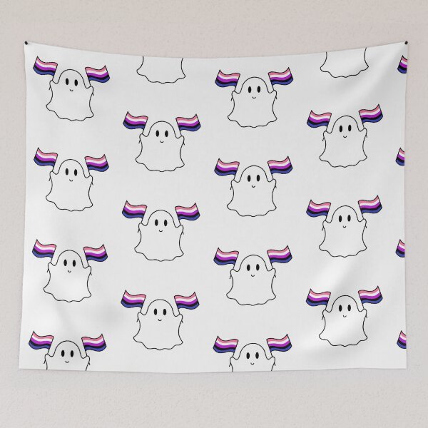 Item preview, Ghost Genderfluid pride flag  designed and sold by DoesArtAndStuff.
