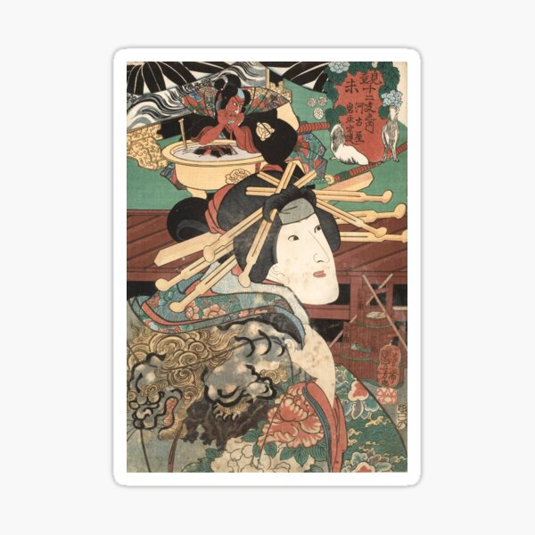 Utagawa Kuniyoshi Woodcut Sticker