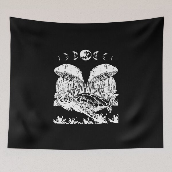 Item preview, Sea Turtle Aesthetic Mushrooms Moon Cottagecore Art designed and sold by Nessshirts.