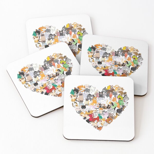 Item preview, Unique Cat Themed Heart Artwork  for Cool Cat Lovers designed and sold by haRexia.