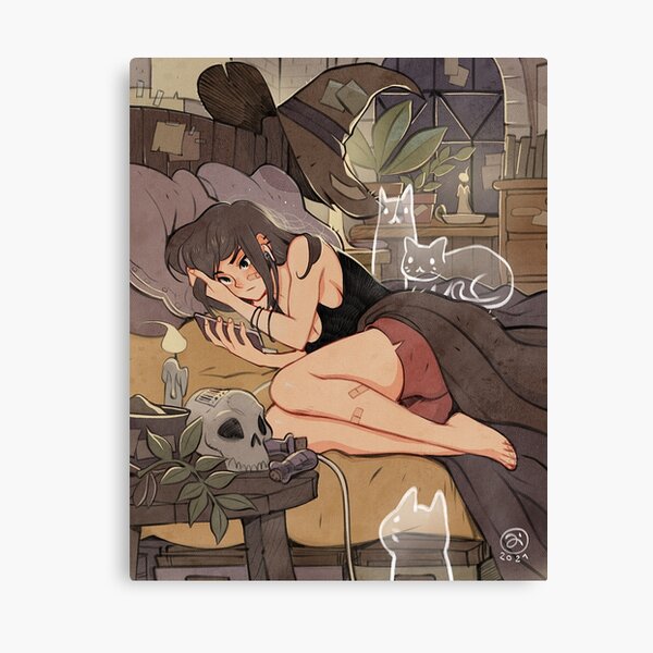 Watching reels Canvas Print