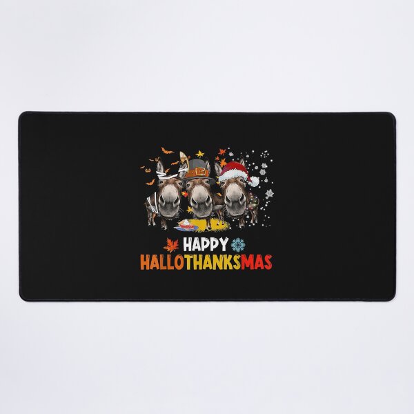 Item preview, Donkey Happy HalloThanksMas Halloween Thanksgiving Christmas designed and sold by Evrard123123.