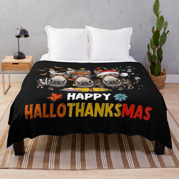 Item preview, Donkey Happy HalloThanksMas Halloween Thanksgiving Christmas designed and sold by Evrard123123.