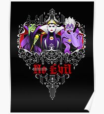 Three Wise Villains (black) Poster