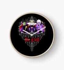 Three Wise Villains (black) Clock