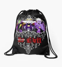 Three Wise Villains (black) Drawstring Bag