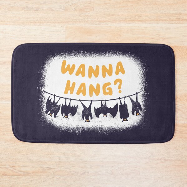 Item preview, FUNNY WANNA HANG BATS DISTRESSED HALLOWEEN PARTY AND WEEKEND PARTY HUMOUR QUOTE THEME designed and sold by zenturtlemerch.