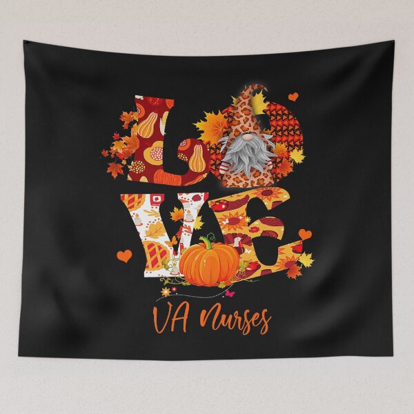 Item preview, Fall Leopard LOVE Gnome VA Nurses Thanksgiving designed and sold by Evrard123123.