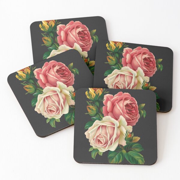 Item preview, pink and roses illustration, Rose Flower Vintage designed and sold by SorenOliben.