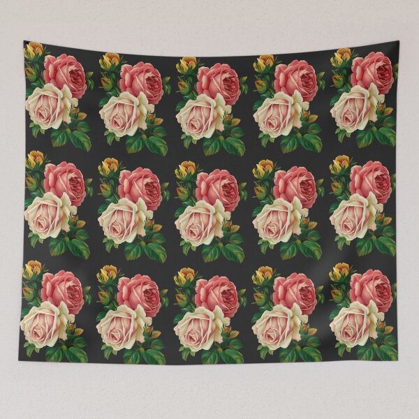 Item preview, pink and roses illustration, Rose Flower Vintage designed and sold by SorenOliben.