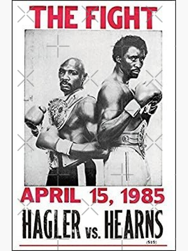 PLAQUE MÉTAL COMBAT DE BOXE HAGLER VS HEARNS