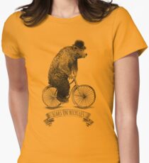 Bears on Bicycles (lime option) Women's Fitted T-Shirt