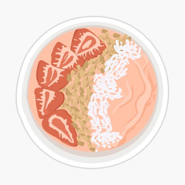 Item preview, strawberry smoothie bowl designed and sold by Tropicalflower.