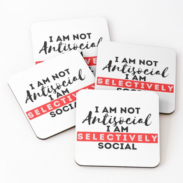 Item preview, Not Anti Social I'm Selectively Social designed and sold by Veewell.