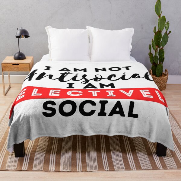 Item preview, Not Anti Social I'm Selectively Social designed and sold by Veewell.