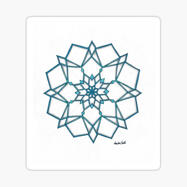Geometric Snowflake Sticker