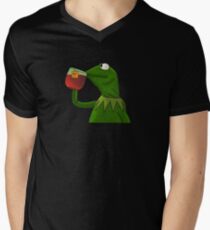 Funny Kermit That's None Of My Business V-Neck T-Shirt