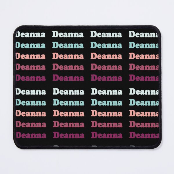 Item preview, Deanna - repeated name light teal, green, apricot,red, burgundy text - 0921 designed and sold by PrettyDesserted.