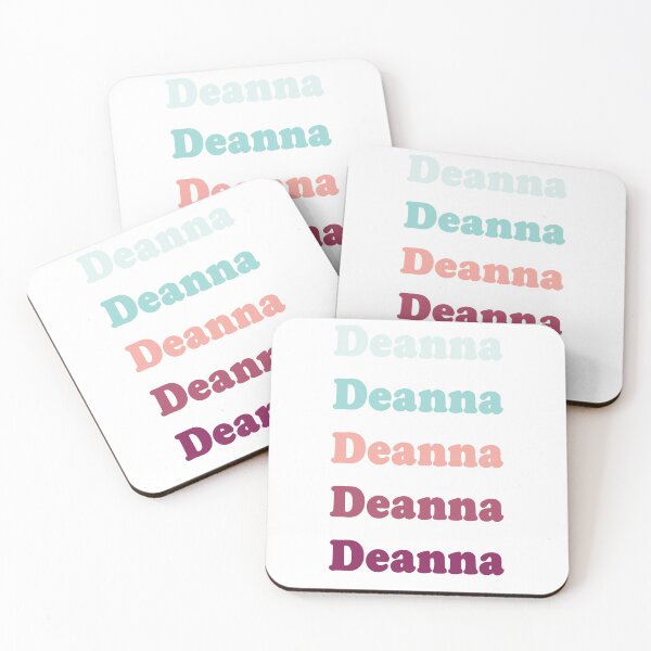 Item preview, Deanna - repeated name light teal, green, apricot,red, burgundy text - 0921 designed and sold by PrettyDesserted.