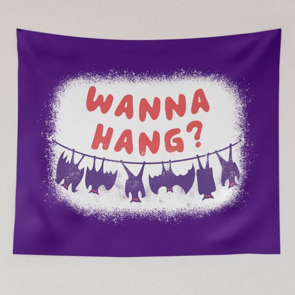 Item preview, FUNNY WANNA HANG DISTRESSED BATS HANGING UPSIDE DOWN HALLOWEEN PARTY AND WEEKEND PARTY HUMOUR QUOTE THEME designed and sold by zenturtlemerch.