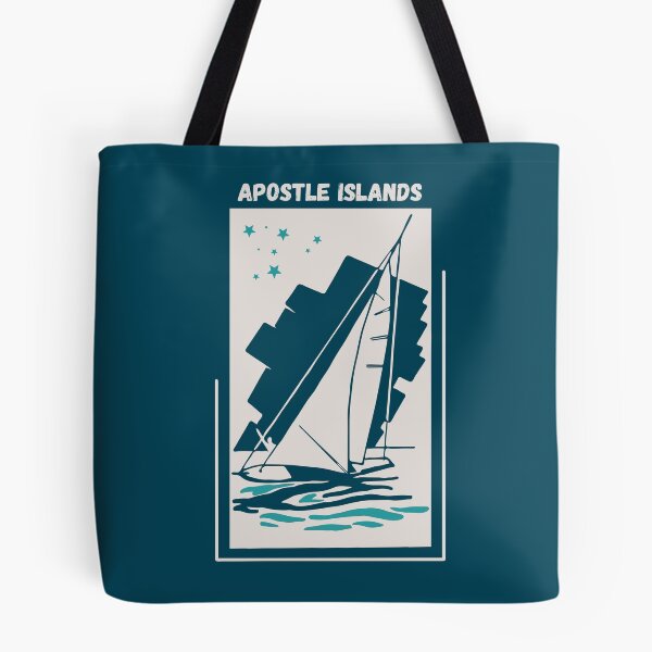 Item preview, Apostle Islands in Lake Superior, Bayfield Peninsula, Wisconsin, USA - Vintage Sailing Windsurfing Poster designed and sold by Vintage-TM.