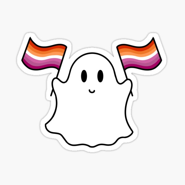Ghost Lesbian Pride Flag Sticker By Doesartandstuff Redbubble