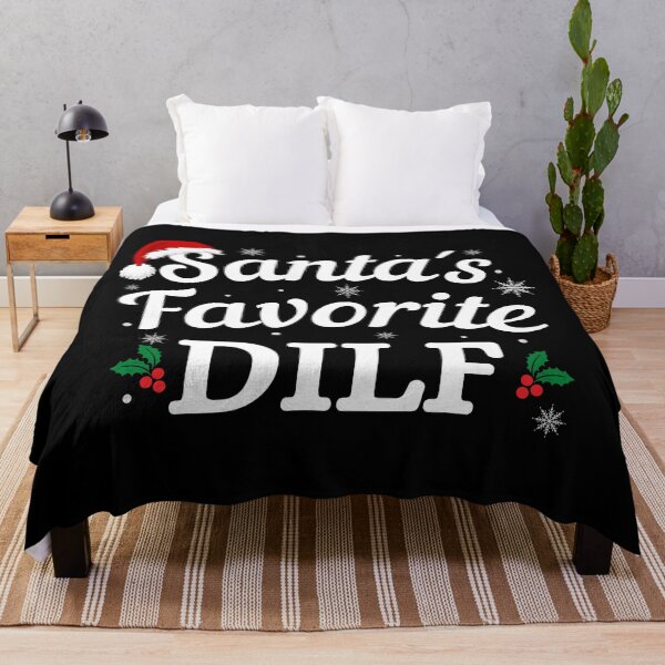 Item preview, Santas Favorite DILF (white text)- Funny Christmas - Gift for Hot Dads designed and sold by CaitU.