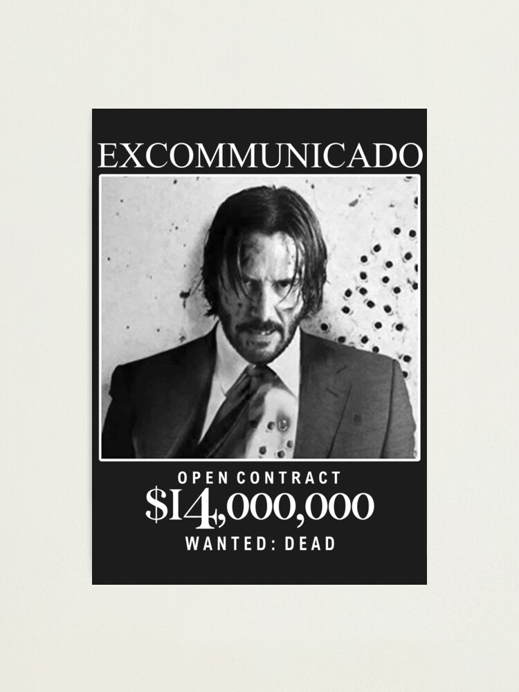 "John Wick Baba Yaga Open Contract 14" Photographic Print