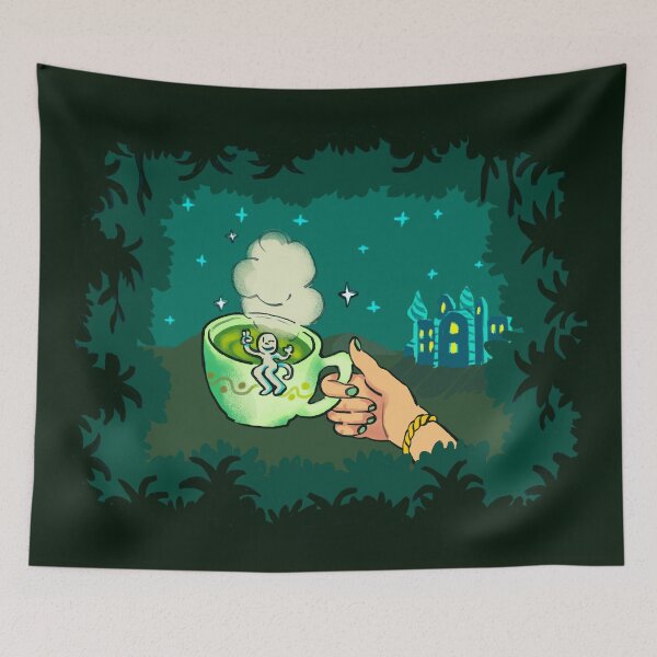 Item preview, I draw caroline tea cutscene (full background version) / stardew valley designed and sold by RansRoom.