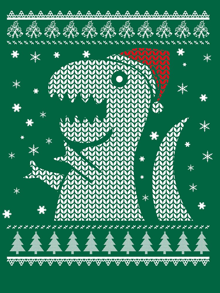 "Christmas Dino Ugly Sweater TShirt" Tshirt for Sale by ckandrus