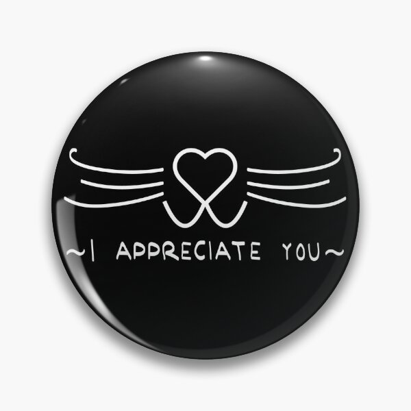 Item preview, Cat with Black Heart Nose ~ "I appreciate you" White Text | Black designed and sold by ItsAnnie-GFX.