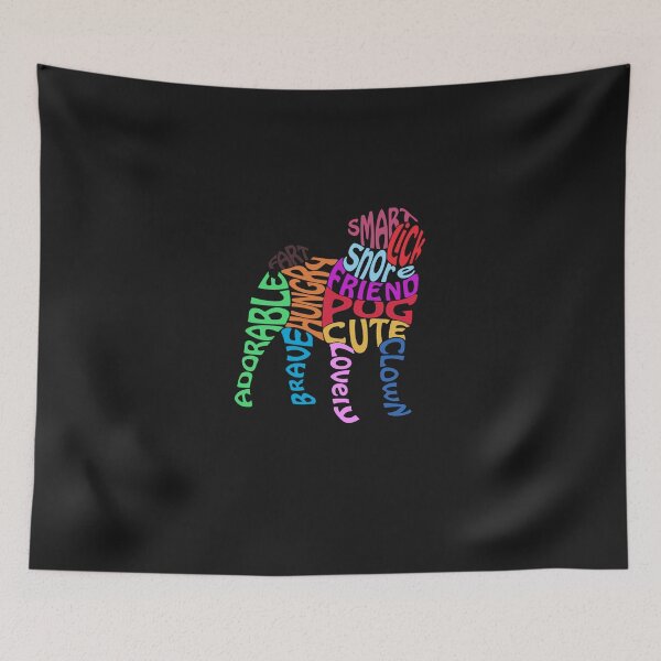 Item preview, Pug Dog Word Cloud designed and sold by PoppyWilkinson.