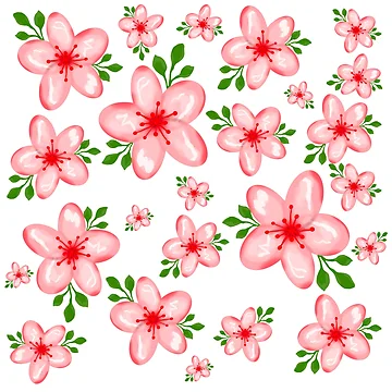 Artwork thumbnail, Pink flower pattern by DestinyComplex