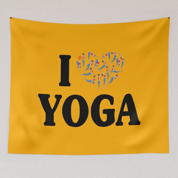 Artikelvorschau, Ich liebe Yoga - Herz mit Sonnengruß-Positionen entworfen und verkauft von Happy Puppy Print On Demand.