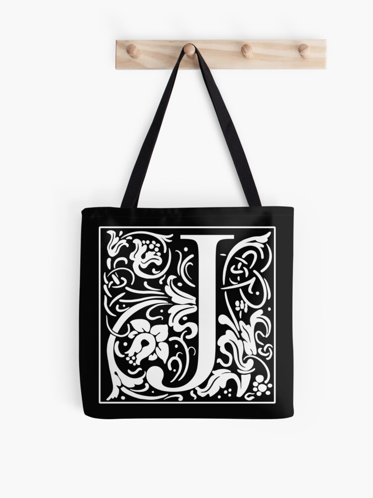 Vintage Monogram, Letter J, Black and White,  Tote Bag for Sale by  EclecticAtHeART