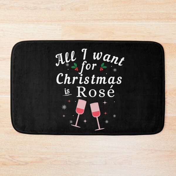 Item preview, All I Want for Christmas Is Rose - Funny Rose Wine Puns - Christmas Gift for Pink Wine Lovers who like alcoholic jokes designed and sold by CaitU.