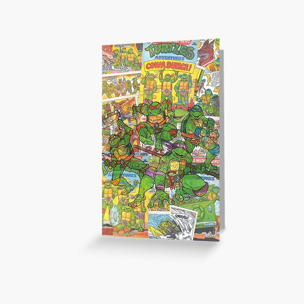 Vintage Comic Teenage Mutant Hero Turtles Greeting Card