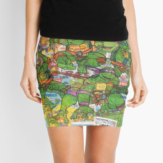 Vintage Comic Teenage Mutant Hero Turtles Mini Skirt
