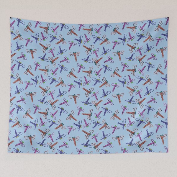 Item preview, Macrame Dragonflies Purple - Blue background designed and sold by Jana Šlesaríková.