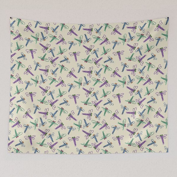 Item preview, Macrame Dragonflies - Beige background designed and sold by Jana Šlesaríková.