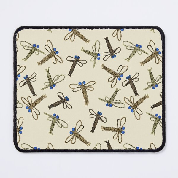 Item preview, Macrame Dragonflies Natural with Blue Eyes - Beige background designed and sold by Jana Šlesaríková.