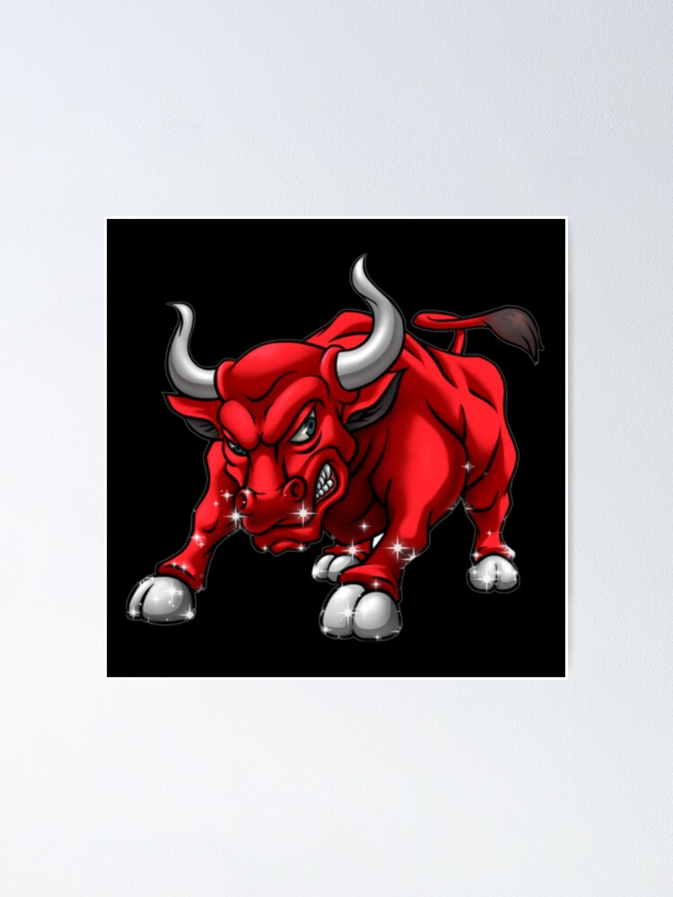 Angry & Scary Red Bull Sticker for Sale by Jana01