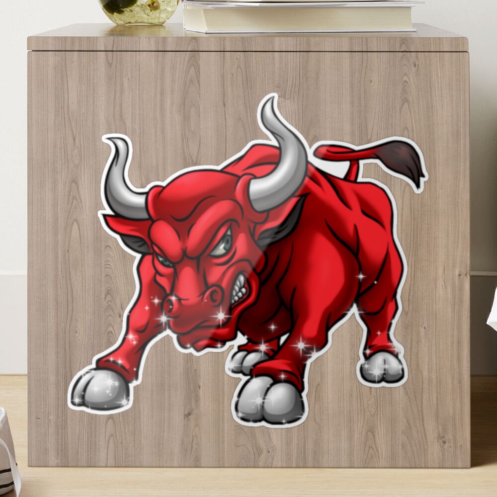 Angry & Scary Red Bull Sticker for Sale by Jana01