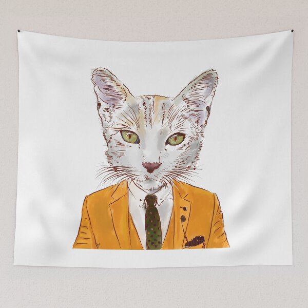 Item preview, Cat boss in an orange suit designed and sold by tqueen.