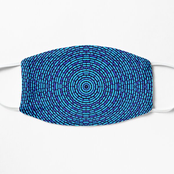 Abstract blue kaleidoscopic background textured with circles and cells. Glitch texture . Flat Mask