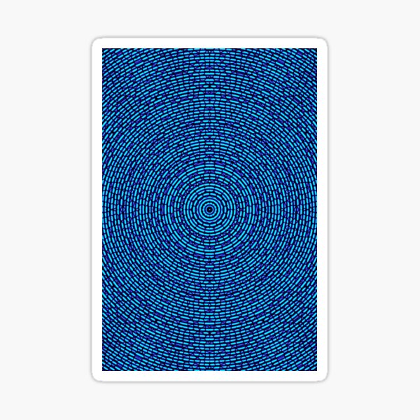Abstract blue kaleidoscopic background textured with circles and cells. Glitch texture . Sticker