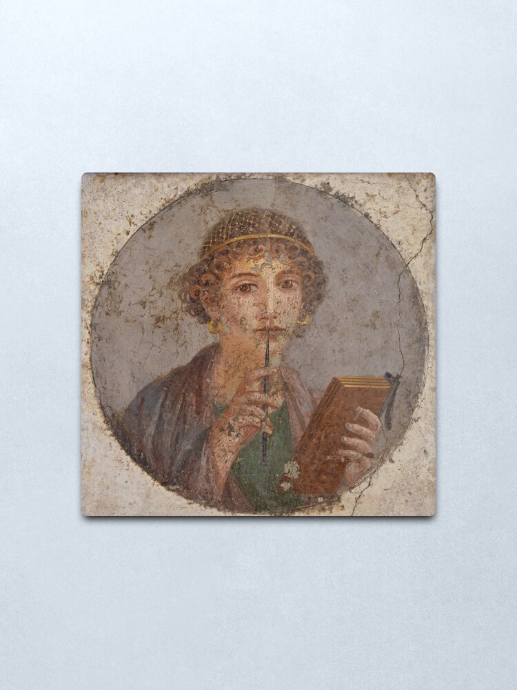 Alternate view of Souvenir from Pompeii - Saffo is thinking Metal Print